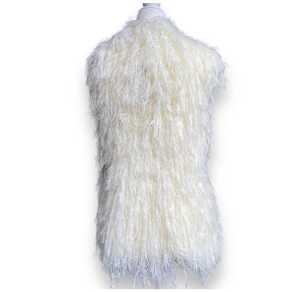 BCBGMaxarzia Faux Fur Sweater Vest
Sz XS/S Ivory White Boho Retro 70s Long Line - Picture 2 of 12